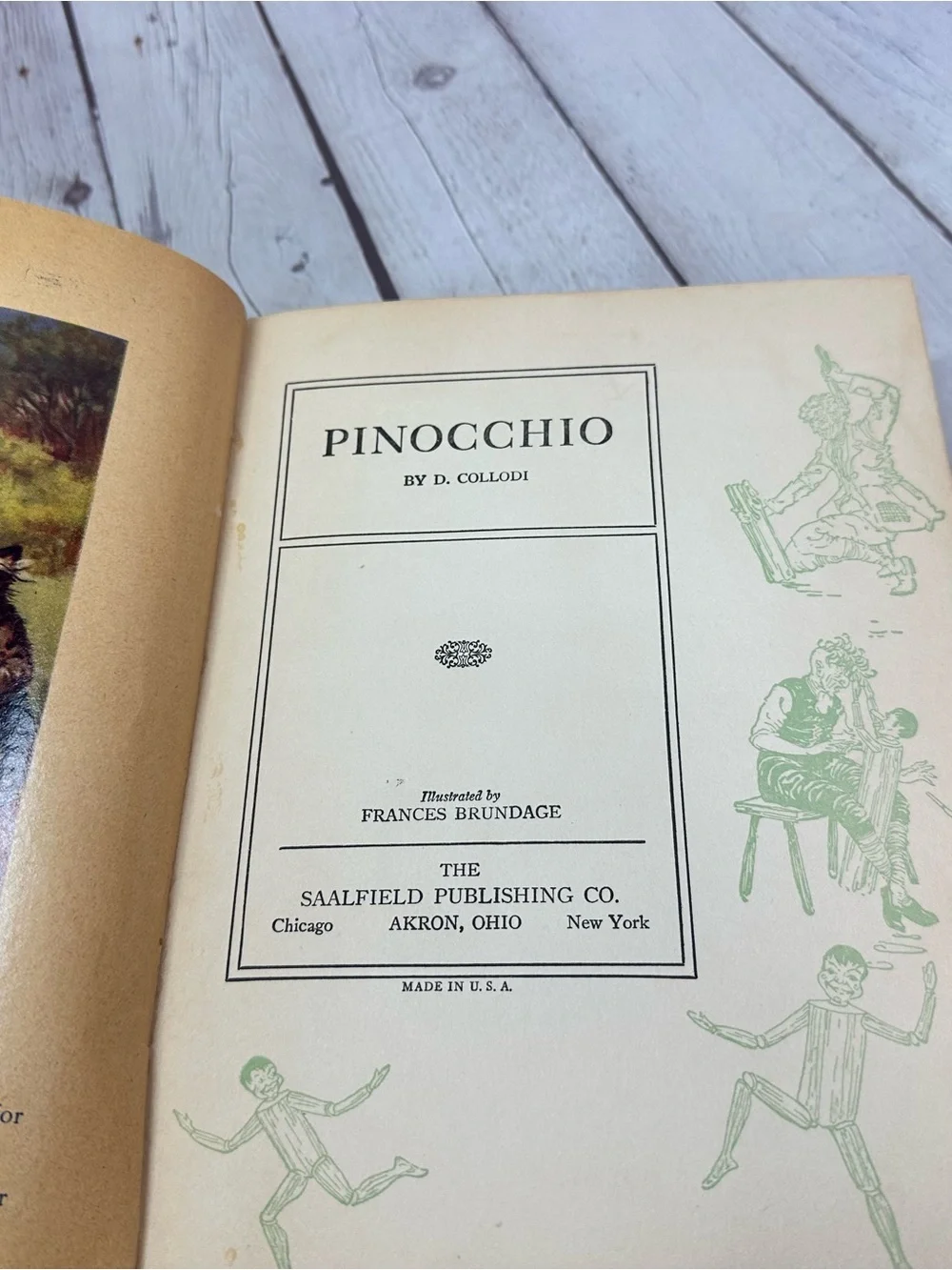 vtg 1924 Pinocchio D. collodi mayflower series hardcover illustrated children’s
